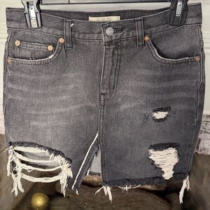 We The Free Charcoal Distressed micro mini skirt